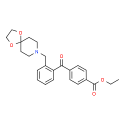 ChemSpider 2D Image | Ethyl 4-[2-(1,4-dioxa-8-azaspiro[4.5]dec-8-ylmethyl)benzoyl]benzoate | C24H27NO5
