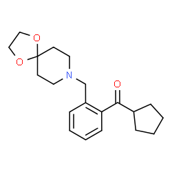 ChemSpider 2D Image | Cyclopentyl[2-(1,4-dioxa-8-azaspiro[4.5]dec-8-ylmethyl)phenyl]methanone | C20H27NO3
