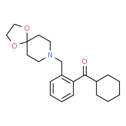 ChemSpider 2D Image | Cyclohexyl[2-(1,4-dioxa-8-azaspiro[4.5]dec-8-ylmethyl)phenyl]methanone | C21H29NO3