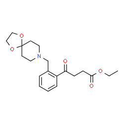 ChemSpider 2D Image | Ethyl 4-[2-(1,4-dioxa-8-azaspiro[4.5]dec-8-ylmethyl)phenyl]-4-oxobutanoate | C20H27NO5