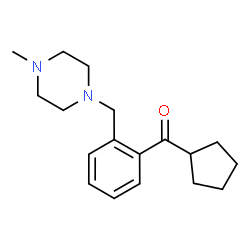 ChemSpider 2D Image | Cyclopentyl[2-[(4-methyl-1-piperazinyl)methyl]phenyl]methanone | C18H26N2O