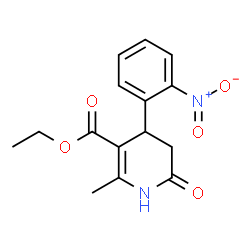 ChemSpider 2D Image | Ethyl 2-methyl-4-(2-nitrophenyl)-6-oxo-1,4,5,6-tetrahydro-3-pyridinecarboxylate | C15H16N2O5