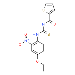 ChemSpider 2D Image | N-[(4-Ethoxy-2-nitrophenyl)carbamothioyl]-2-thiophenecarboxamide | C14H13N3O4S2