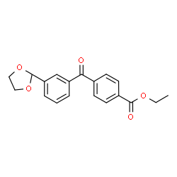 ChemSpider 2D Image | Ethyl 4-[3-(1,3-dioxolan-2-yl)benzoyl]benzoate | C19H18O5