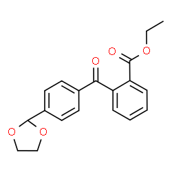 ChemSpider 2D Image | Ethyl 2-[4-(1,3-dioxolan-2-yl)benzoyl]benzoate | C19H18O5