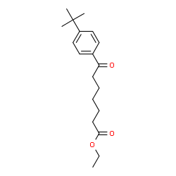ChemSpider 2D Image | Ethyl 7-[4-(2-methyl-2-propanyl)phenyl]-7-oxoheptanoate | C19H28O3