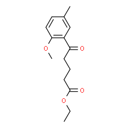 ChemSpider 2D Image | Ethyl 5-(2-methoxy-5-methylphenyl)-5-oxopentanoate | C15H20O4