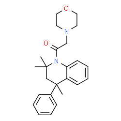 ChemSpider 2D Image | 2-(4-Morpholinyl)-1-(2,2,4-trimethyl-4-phenyl-3,4-dihydro-1(2H)-quinolinyl)ethanone | C24H30N2O2