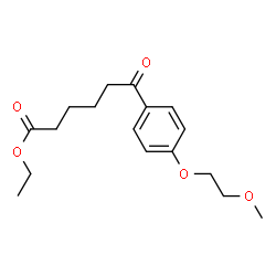 ChemSpider 2D Image | Ethyl 6-[4-(2-methoxyethoxy)phenyl]-6-oxohexanoate | C17H24O5