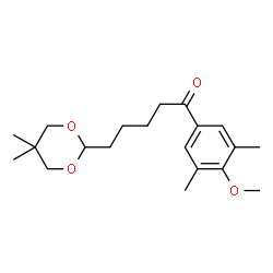 ChemSpider 2D Image | 5-(5,5-Dimethyl-1,3-dioxan-2-yl)-1-(4-methoxy-3,5-dimethylphenyl)-1-pentanone | C20H30O4