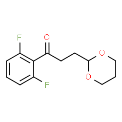 ChemSpider 2D Image | 2',6'-DIFLUORO-3-(1,3-DIOXAN-2-YL)-PROPIOPHENONE | C13H14F2O3