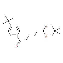 ChemSpider 2D Image | 5-(5,5-Dimethyl-1,3-dioxan-2-yl)-1-[4-(1,1-dimethylethyl)phenyl]-1-pentanone | C21H32O3