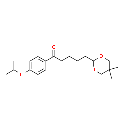 ChemSpider 2D Image | 5-(5,5-Dimethyl-1,3-dioxan-2-yl)-1-(4-isopropoxyphenyl)-1-pentanone | C20H30O4