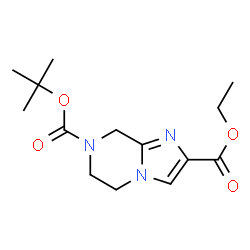 ChemSpider 2D Image | 7-tert-butyl 2-ethyl 5H,6H,7H,8H-imidazo[1,2-a]pyrazine-2,7-dicarboxylate | C14H21N3O4