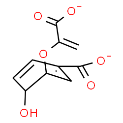 ChemSpider 2D Image | 3-[(1-Carboxylatovinyl)oxy]-4-hydroxy-1,5-cyclohexadiene-1-carboxylate | C10H8O6