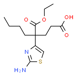ChemSpider 2D Image | 4-(2-Amino-1,3-thiazol-4-yl)-4-(ethoxycarbonyl)octanoic acid | C14H22N2O4S