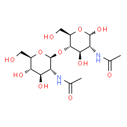 ChemSpider 2D Image | 2-Acetamido-4-O-(2-acetamido-2-deoxy-beta-D-glucopyranosyl)-2-deoxy-D-glucopyranose | C16H28N2O11