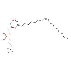 ChemSpider 2D Image | (2S)-3-Hydroxy-2-[(9Z)-9-octadecenoyloxy]propyl 2-(trimethylammonio)ethyl phosphate | C26H52NO7P