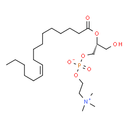 ChemSpider 2D Image | (2R)-2-[(10Z)-10-Hexadecenoyloxy]-3-hydroxypropyl 2-(trimethylammonio)ethyl phosphate | C24H48NO7P