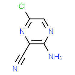 ChemSpider 2D Image | 3-Amino-6-chloro-2-pyrazinecarbonitrile | C5H3ClN4