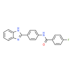ChemSpider 2D Image | N-[4-(1H-Benzimidazol-2-yl)phenyl]-4-fluorobenzamide | C20H14FN3O