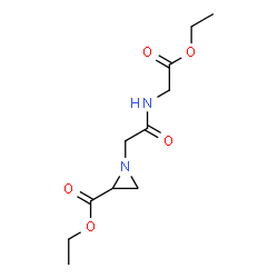 ChemSpider 2D Image | Ethyl 1-{2-[(2-ethoxy-2-oxoethyl)amino]-2-oxoethyl}-2-aziridinecarboxylate | C11H18N2O5