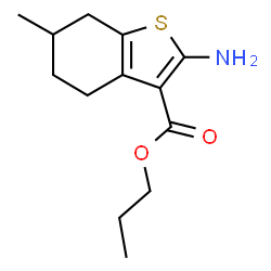 ChemSpider 2D Image | Propyl 2-amino-6-methyl-4,5,6,7-tetrahydro-1-benzothiophene-3-carboxylate | C13H19NO2S