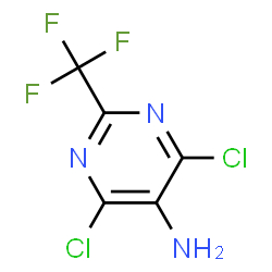 ChemSpider 2D Image | 4,6-Dichloro-2-(trifluoromethyl)-5-pyrimidinamine | C5H2Cl2F3N3