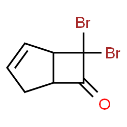 ChemSpider 2D Image | 7,7-Dibromobicyclo[3.2.0]hept-2-en-6-one | C7H6Br2O