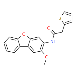 ChemSpider 2D Image | N-(2-Methoxydibenzo[b,d]furan-3-yl)-2-(2-thienyl)acetamide | C19H15NO3S