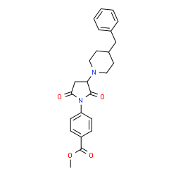 ChemSpider 2D Image | Methyl 4-[3-(4-benzyl-1-piperidinyl)-2,5-dioxo-1-pyrrolidinyl]benzoate | C24H26N2O4