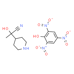 ChemSpider 2D Image | 2-Hydroxy-2-(4-piperidinyl)propanenitrile - 2,4,6-trinitrophenol (1:1) | C14H17N5O8