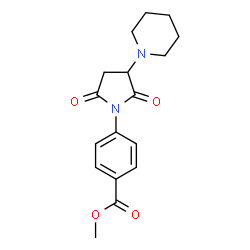 ChemSpider 2D Image | Methyl 4-[2,5-dioxo-3-(1-piperidinyl)-1-pyrrolidinyl]benzoate | C17H20N2O4