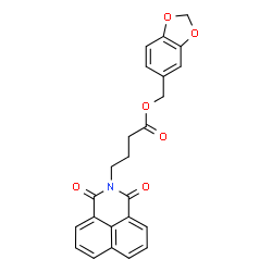 ChemSpider 2D Image | 1,3-Benzodioxol-5-ylmethyl 4-(1,3-dioxo-1H-benzo[de]isoquinolin-2(3H)-yl)butanoate | C24H19NO6