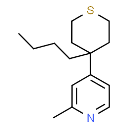 ChemSpider 2D Image | 4-(4-Butyltetrahydro-2H-thiopyran-4-yl)-2-methylpyridine | C15H23NS