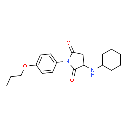 ChemSpider 2D Image | 3-(Cyclohexylamino)-1-(4-propoxyphenyl)-2,5-pyrrolidinedione | C19H26N2O3