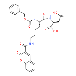 ChemSpider 2D Image | N~2~-[(Benzyloxy)carbonyl]-N~6~-[(2-oxo-2H-chromen-3-yl)carbonyl]-L-lysyl-L-aspartic acid | C28H29N3O10