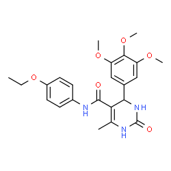ChemSpider 2D Image | N-(4-Ethoxyphenyl)-6-methyl-2-oxo-4-(3,4,5-trimethoxyphenyl)-1,2,3,4-tetrahydro-5-pyrimidinecarboxamide | C23H27N3O6