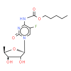 ChemSpider 2D Image | pentyl N-[1-[(2R,4R,5R)-3,4-dihydroxy-5-methyl-tetrahydrofuran-2-yl]-5-fluoro-2-oxo-pyrimidin-4-yl]carbamate | C15H22FN3O6