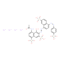 ChemSpider 2D Image | Tetrasodium 4-acetamido-5-hydroxy-6-[(E)-{7-sulfonato-4-[(Z)-(4-sulfonatophenyl)diazenyl]-1-naphthyl}diazenyl]-1,7-naphthalenedisulfonate | C28H17N5Na4O14S4