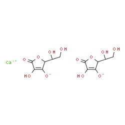 ChemSpider 2D Image | Calcium bis[2-(1,2-dihydroxyethyl)-4-hydroxy-5-oxo-2,5-dihydro-3-furanolate] | C12H14CaO12