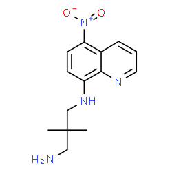 ChemSpider 2D Image | 2,2-Dimethyl-N-(5-nitro-8-quinolinyl)-1,3-propanediamine | C14H18N4O2