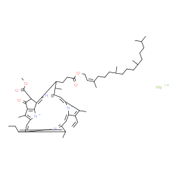 ChemSpider 2D Image | Magnesium 14-ethyl-21-(methoxycarbonyl)-4,8,13,18-tetramethyl-20-oxo-3-(3-oxo-3-{[(2Z)-3,7,11,15-tetramethyl-2-hexadecen-1-yl]oxy}propyl)-9-vinyl-23,25-didehydrophorbine-23,25-diide | C55H72MgN4O5