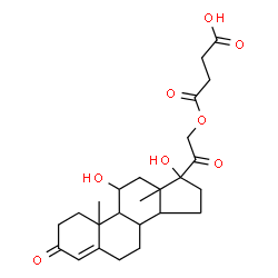 ChemSpider 2D Image | 4-[(11,17-Dihydroxy-3,20-dioxopregn-4-en-21-yl)oxy]-4-oxobutanoic acid | C25H34O8