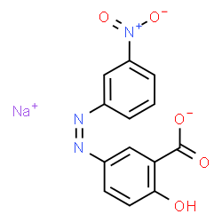 ChemSpider 2D Image | Sodium 2-hydroxy-5-[(Z)-(3-nitrophenyl)diazenyl]benzoate | C13H8N3NaO5