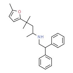 ChemSpider 2D Image | N-(2,2-Diphenylethyl)-4-methyl-4-(5-methyl-2-furyl)-2-pentanamine | C25H31NO