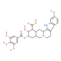 ChemSpider 2D Image | Methyl 11,17-dimethoxy-18-[(3,4,5-trimethoxybenzoyl)oxy]yohimban-16-carboxylate | C33H40N2O9