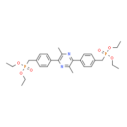 ChemSpider 2D Image | Tetraethyl [(3,6-dimethyl-2,5-pyrazinediyl)bis(4,1-phenylenemethylene)]bis(phosphonate) | C28H38N2O6P2