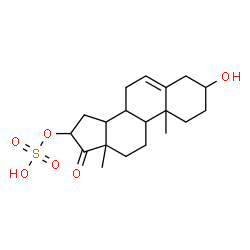 ChemSpider 2D Image | 3-Hydroxy-17-oxoandrost-5-en-16-yl hydrogen sulfate | C19H28O6S