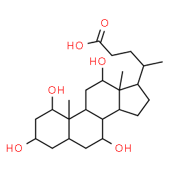 ChemSpider 2D Image | 1,3,7,12-Tetrahydroxycholan-24-oic acid | C24H40O6